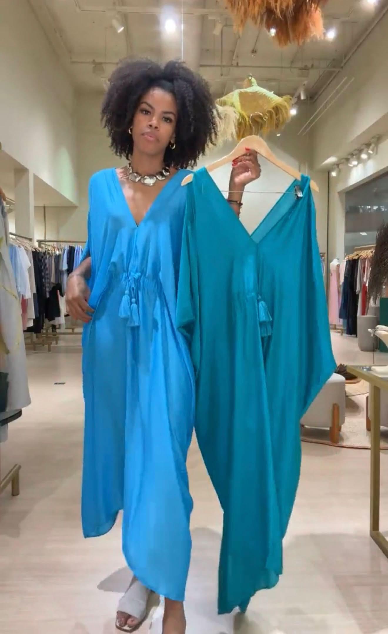 Kaftan Sardenha Azul Ezildinha
