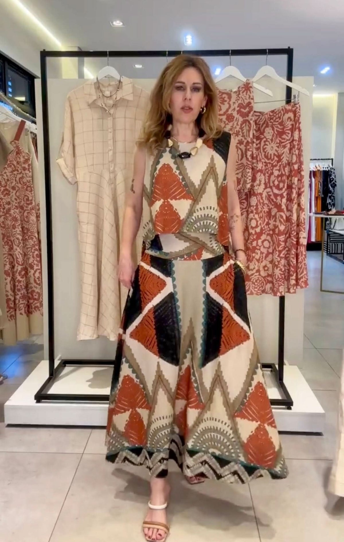 Conjunto de Saia Viscose com Seda EZILDINHA