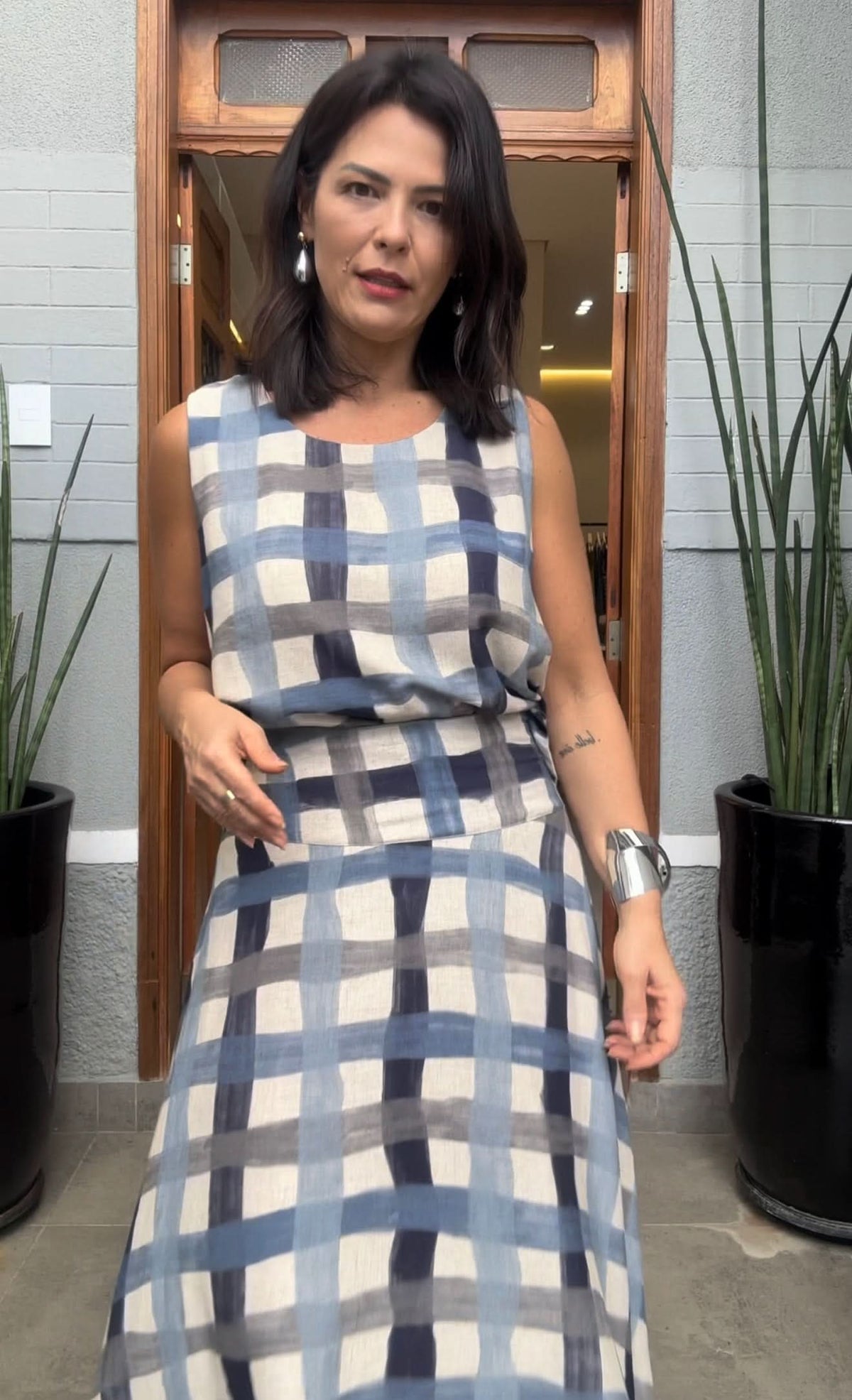 Conjunto de Saia Madras EZILDINHA