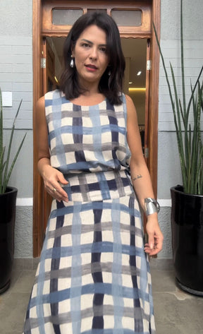 Conjunto de Saia Madras EZILDINHA