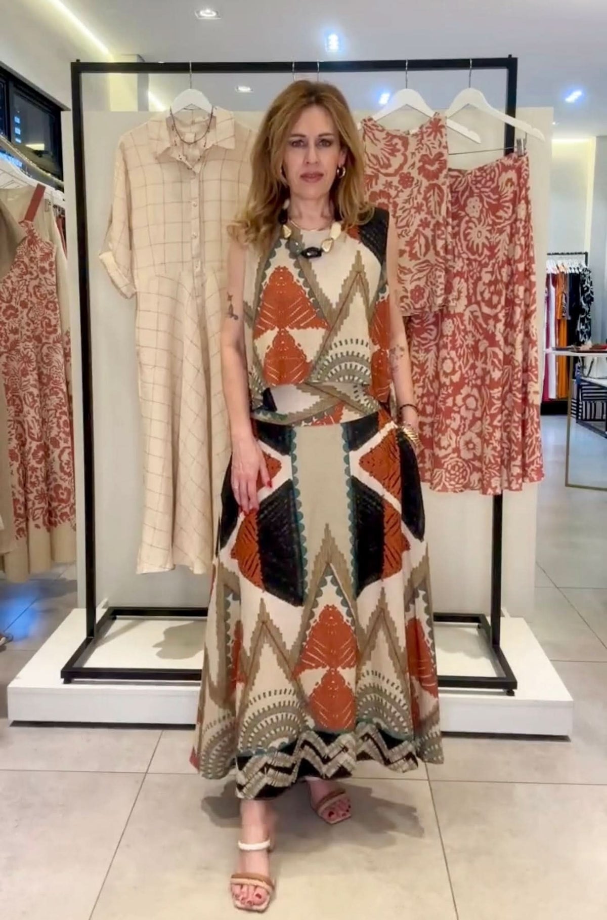 Conjunto de Saia Viscose com Seda EZILDINHA